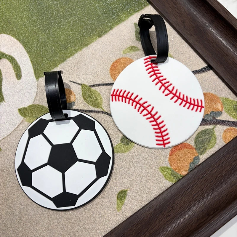 1/2Pcs Sports Basketball, Football, Baseball, Name Luggage Tag, Soft Silicone Anti-Loss Tag, Luggage Suitcase, Travel Backpack P