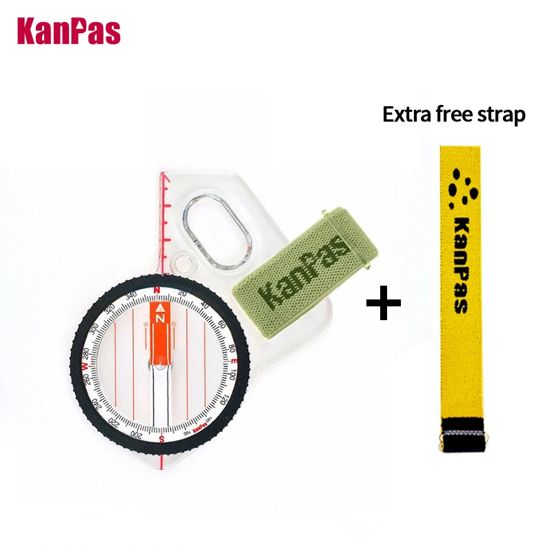 KANPAS Elite Competition Orienteering Thumb Compass with Protection Ring, Liquid Filled Strong Magnet Compass W. Luminous Dots