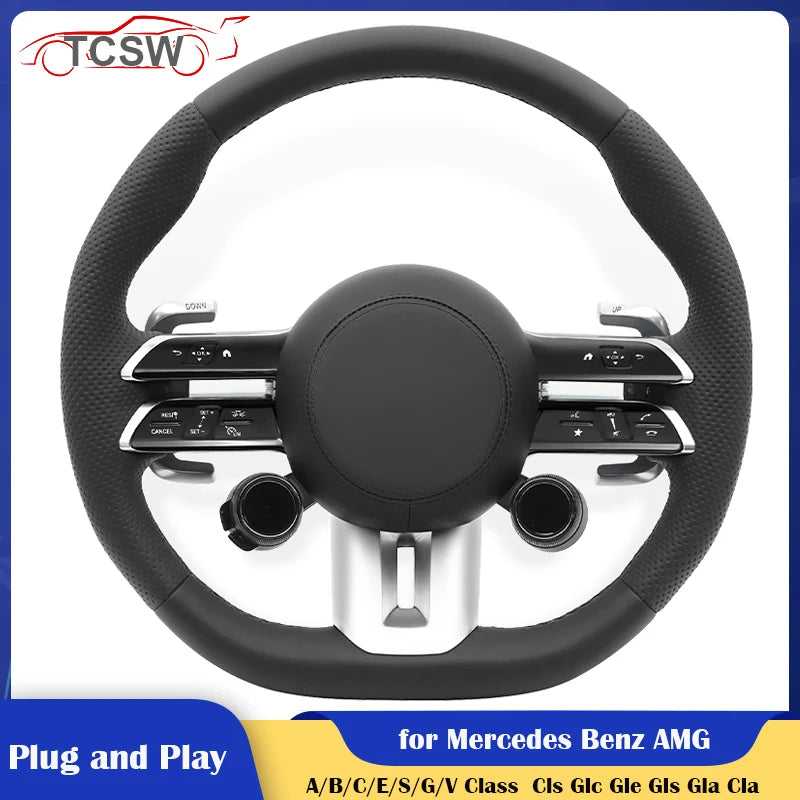 Dynamic Selecet Button Steering Wheel for Mercedes Benz AMG W204 W205 W221 W222 Cls Glc Gle Gls Gla Cla Glk Slc C63 E63 GLA45