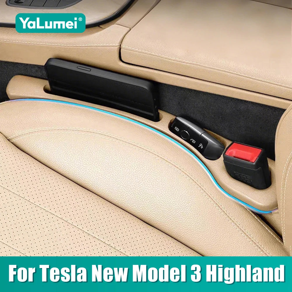 For Tesla New Model 3 Highland 2024 2025 2026 2PCS Universal Car Seat Leak Proof Strips Gap Side Seam Storage Accessories