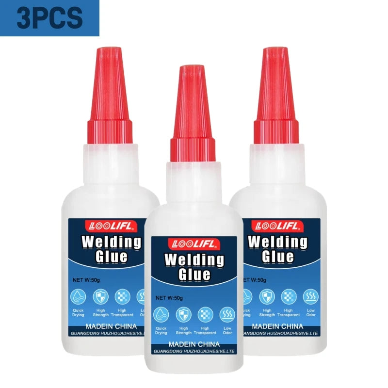 LOOLIFL 50g Flexible Leather Adhesive Welding Glue - Low Odor Fast Dry Waterproof Multi-Material Fix for Sofa Car Seat Shoe