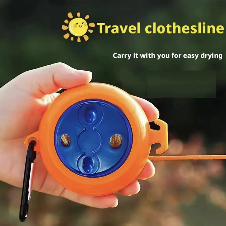 Portable Travel Clothesline, Windproof & Non-Slip Retractable Clothes Line, Punch-Free Invisible Drying Rope for Hotel