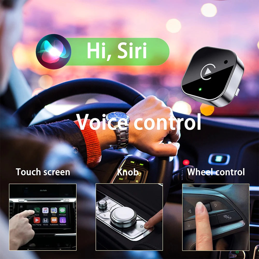 FVXVXV 1Set Wireless CarPlay Adapter for Apple iPhone & Android, 2-in-1 Adapter Convert Wired to Wireless Dongle