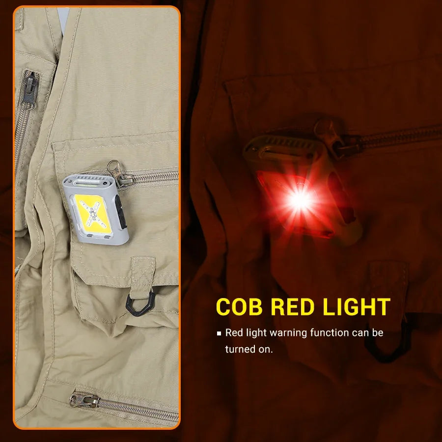 LED Safety Lights Run Light Outdoor Backpack Camping Silicone Clip Mode Walking Lamp for Night Portable Magnetic Emergency Light