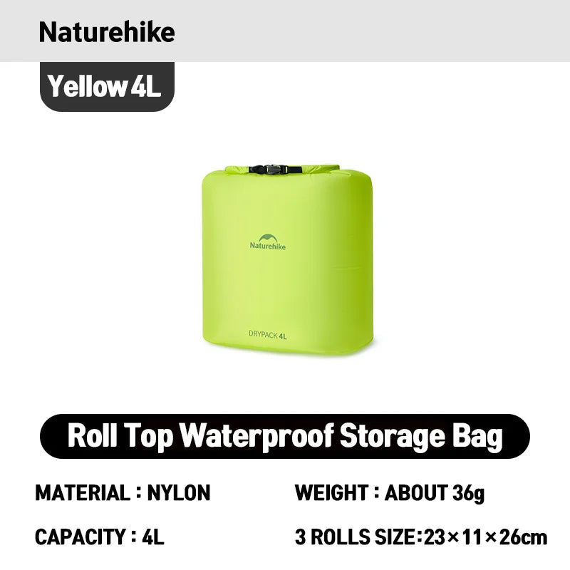Naturehike Rolled Storage Bag Outdoor Travel Hiking Lightweight Waterproof Vacuum Compression Dispenser Bags Portable Organizer