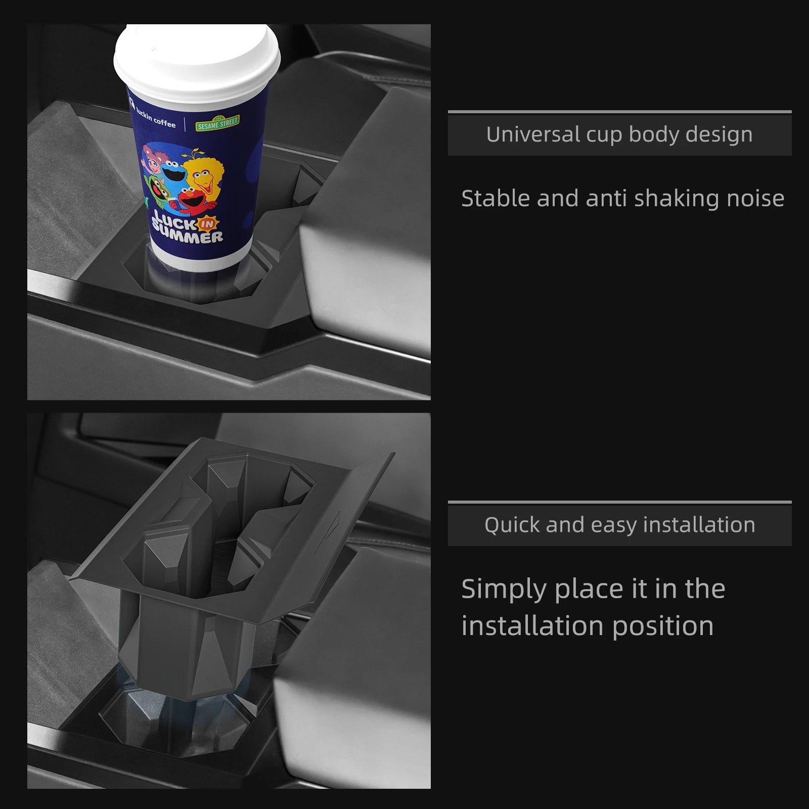 For Tesla Cybertruck 2024 2025 Water Cup Holder Central Control Drinks Holder Car Interior Accessories Water Cup Storage Box