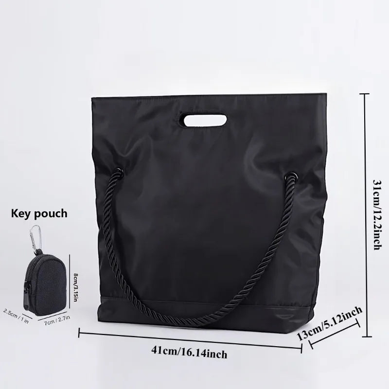 1pcs Polyester Minimalist Shoulder Crossbody Bag with Rope Handle Large Capacity Tote