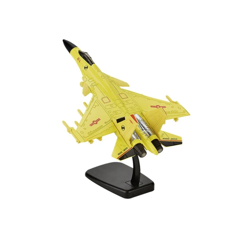 Diecast Fighter Aircraft Toy with Light Sound Pullback & Go Aviao Plane Model Collection F16 F22 F35 Jet Plane Toy Kids Toy