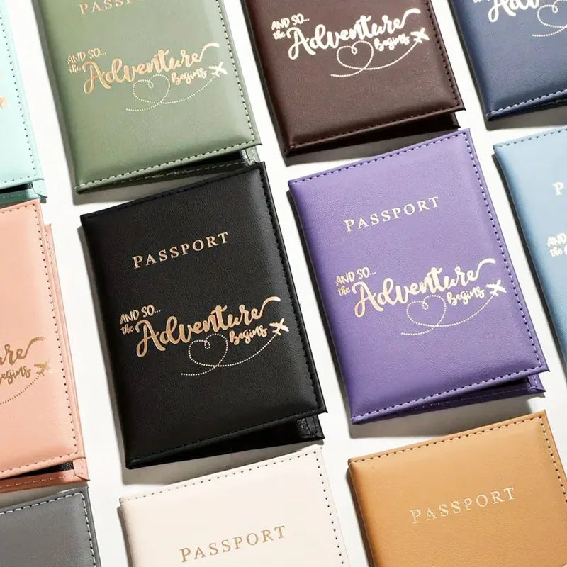 Women Men Letter Lover Passport Cover Men Women Travel Passport Case Leather Cute Passport Wallet Purse Girl Card Holder