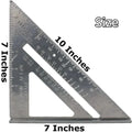 7 Inch Aluminum Alloy Speed Triangle Ruler Durable Carpentry Tool for Framing Roofing and Construction Measurement