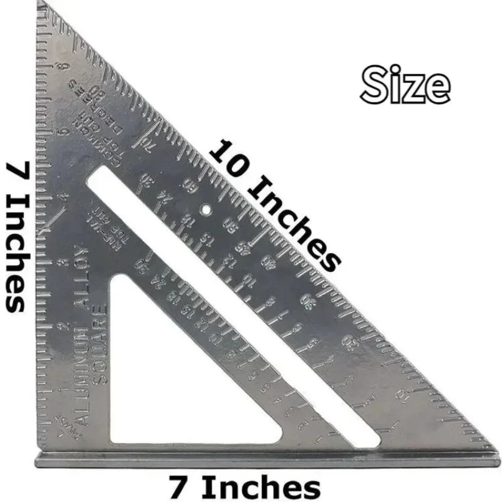 7 Inch Aluminum Alloy Speed Triangle Ruler Durable Carpentry Tool for Framing Roofing and Construction Measurement