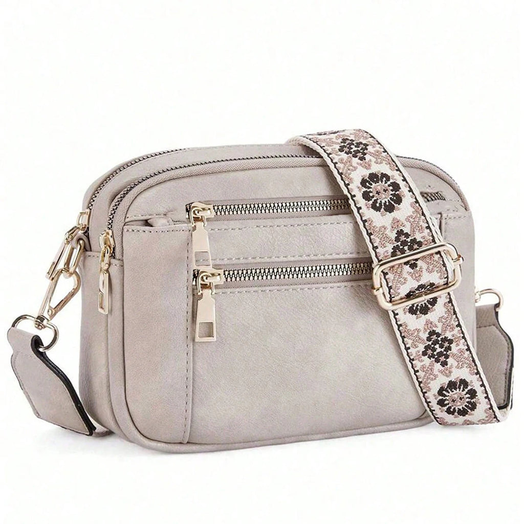 Retro fashion classic, women's multifunctional bag, zipper shoulder strap crossbody bag, small square bag, suitable for office w