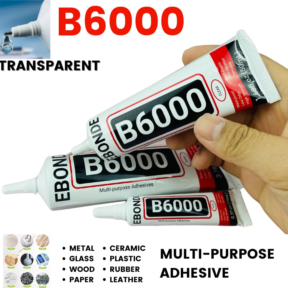 B6000 Clear Strong Adhesive Phone Repair Glue B-6000 DIY Bonding for Diamond Jewelry Glass Rhinestone Fabric Cloth 15/50/110ML