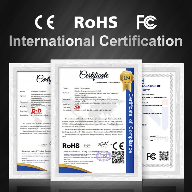 R&D TC100 Car Paint Film Thickness Tester 0.1 Micron Precision Measurement 0-1300 Scale FE/NFE Coating Thickness Gauge