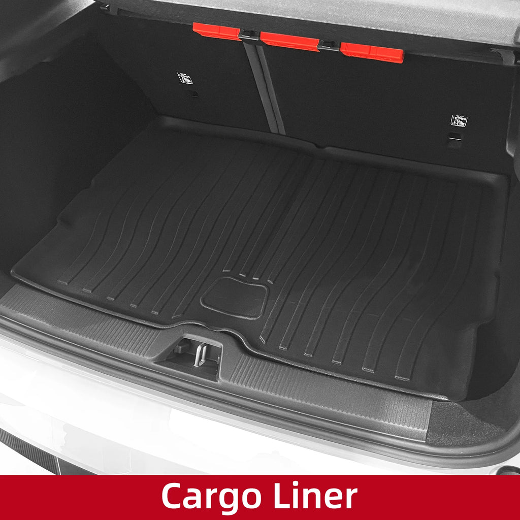 LUCKEASY for Volvo EX30 2024 2025 Car Floor Mats Cargo Liner Trunk Pad TPE 3D Foot Mat Backrest Liner Waterproof Accessories