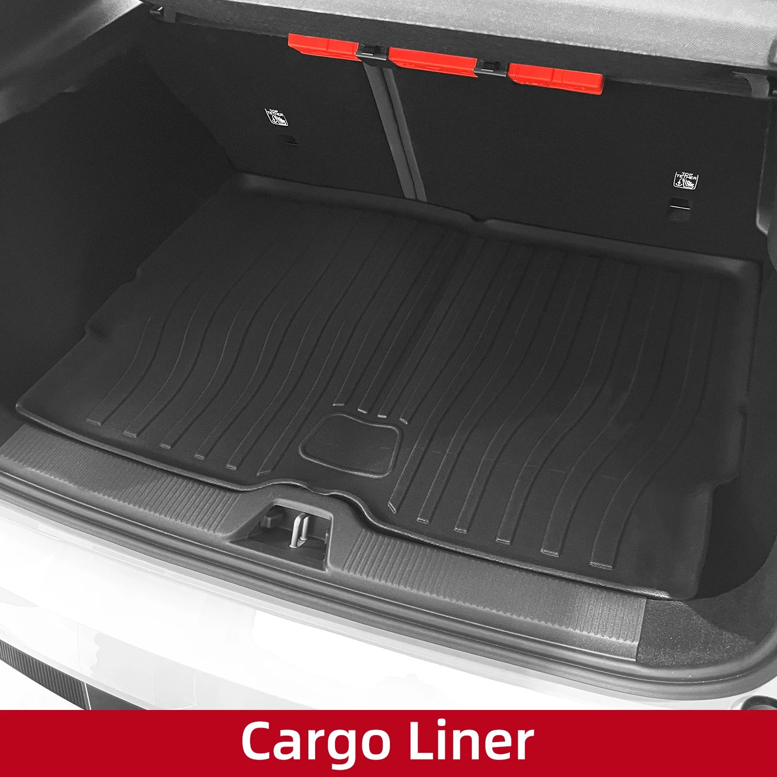 LUCKEASY for Volvo EX30 2024 2025 Car Floor Mats Cargo Liner Trunk Pad TPE 3D Foot Mat Backrest Liner Waterproof Accessories