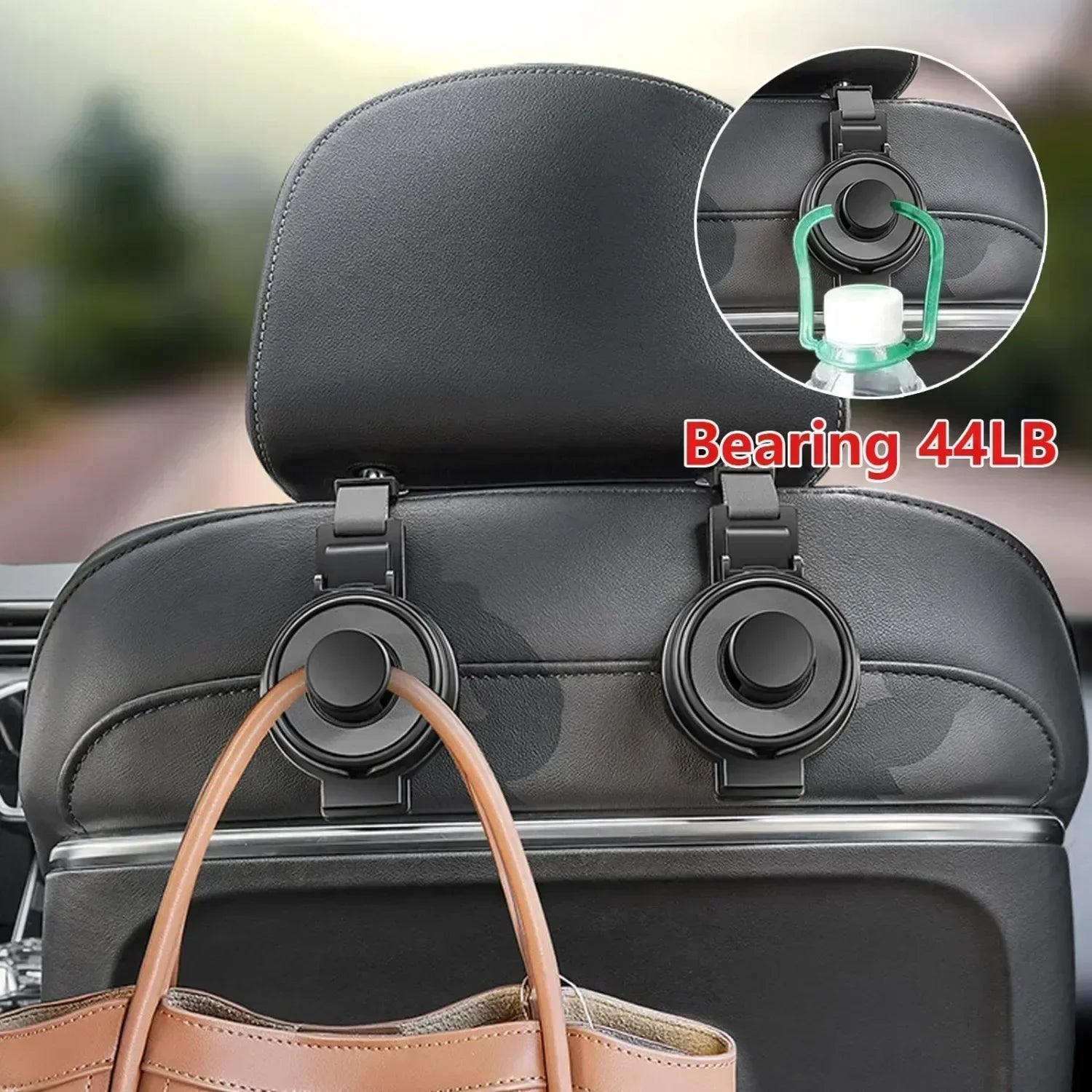 Foldable Multifunctional Hook for Car Seat Back with Car Purse Hook and Phone Holder Car Storage Hooks Hang Bags Cups and Phone