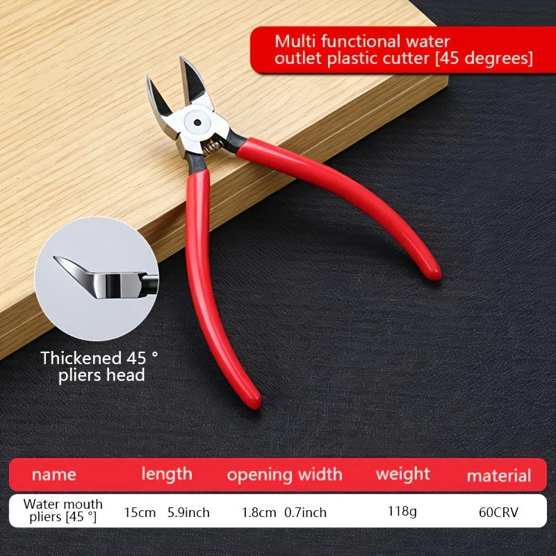 45° 90° Right Angle Flush Cut Pliers Industrial Diagonal Cutting Nippers Cr-V Steel Portable Scissors for Electronics Repair