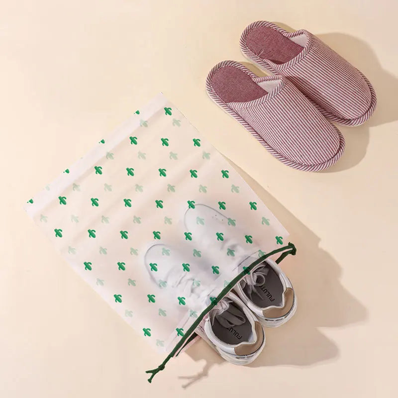 10Pcs Transparent Waterproof Travel Cosmetic Bag Towel Socks Plastic Drawstring Storage Bag Bathroom Transparent Beach Bag