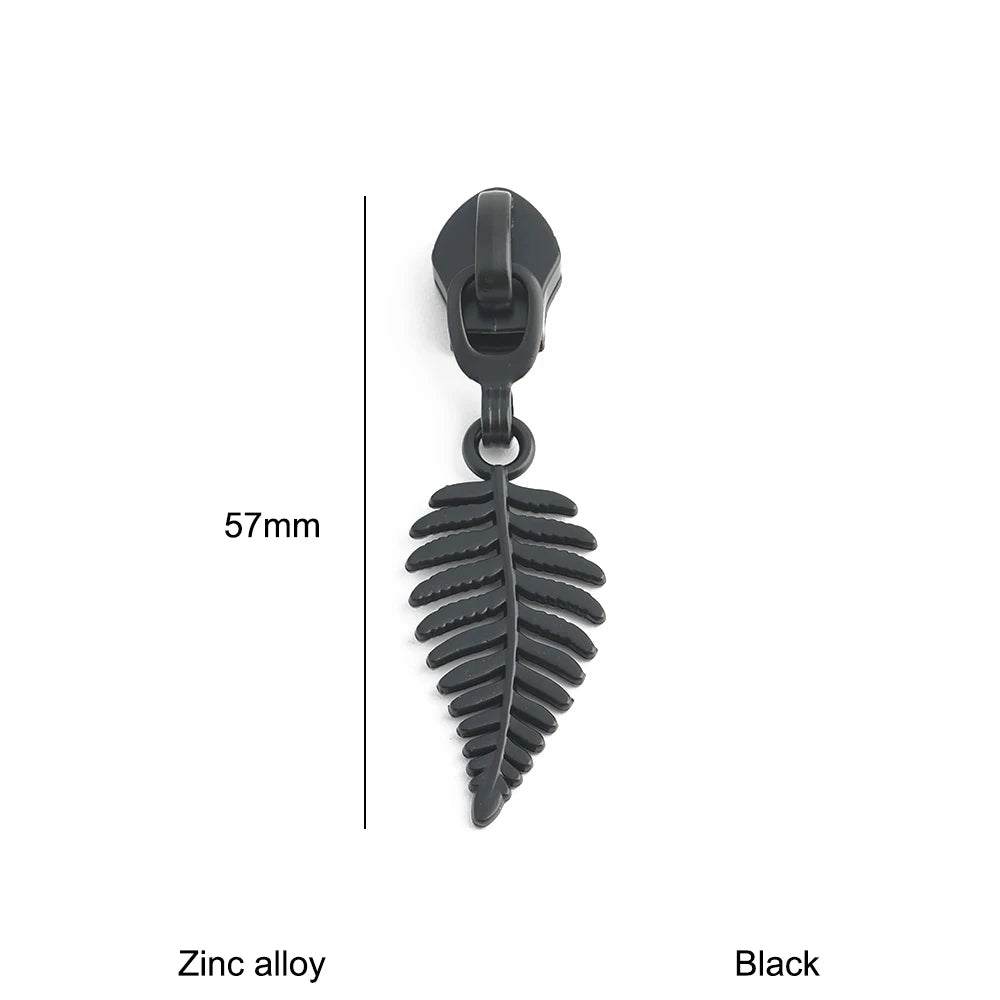 10/30/100PCS 5# Dandelion,Fern Leaf Shape Limited Letter Embossed Zipper Puller Sliders For Handbag Backpack Garment Accessories