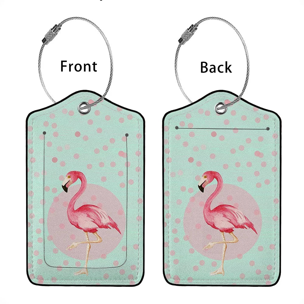 HOT SALE Cute animals Leather Business Luggage Tag Suitcase Address Label Luggage Boarding Case Label Name ID Address Clip