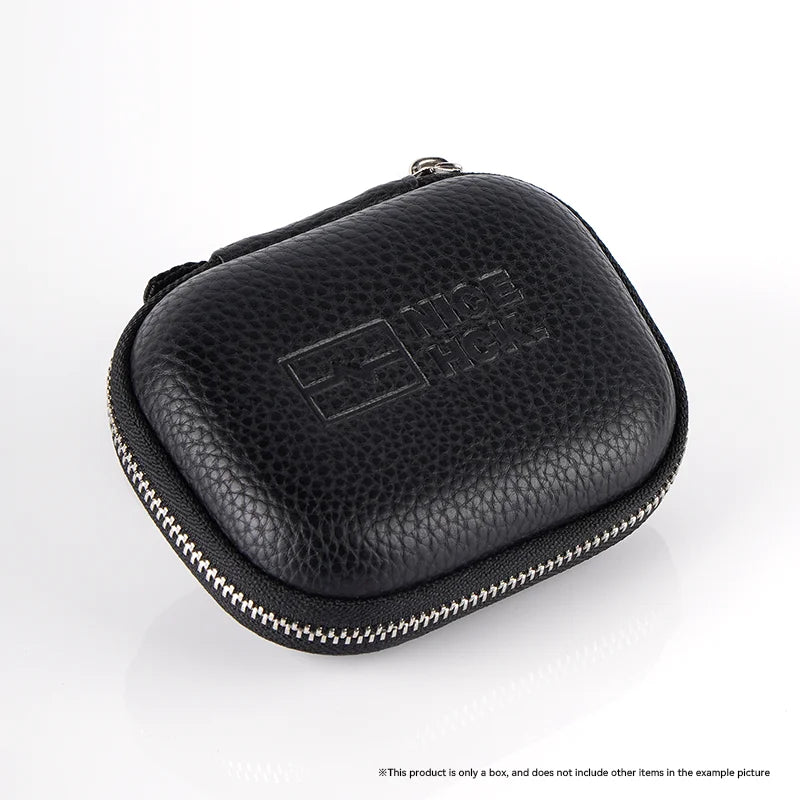 NICEHCK High Grade PU Leather Zipper Earphone Storage Box, Lightweight Protective Case for Cables IEM Accessories NX8Ti TitanX