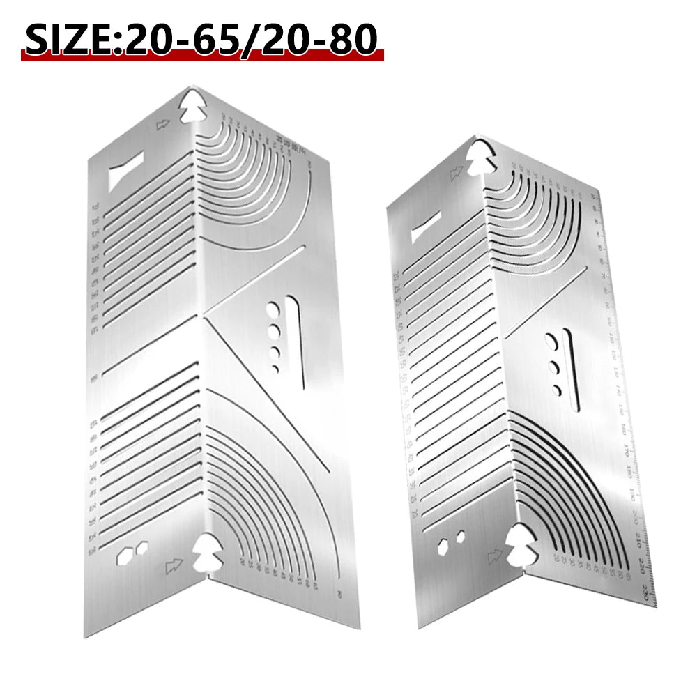 Angle & Arc Marking Tool Adjustable Linear Arc Dual-Purpose Scriber Pipe Cutting Measuring Tool for Metalworking Cutting Guide