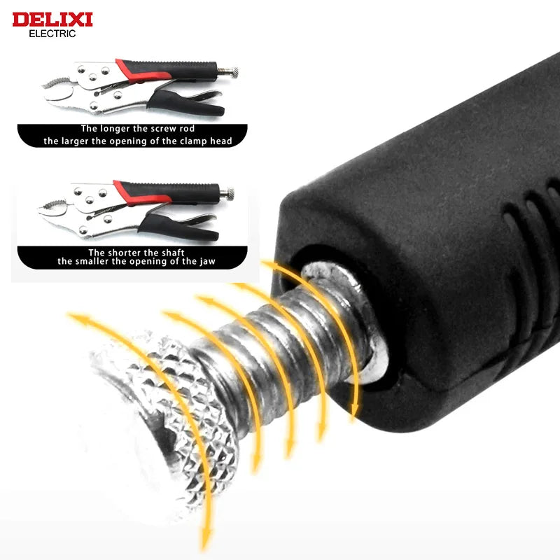 DELIXI ELECTRIC Locking Pliers，Carbon Steel Pliers High Torque Fixed Clamping Hand Tools ，Adjustable Position Welding Tools