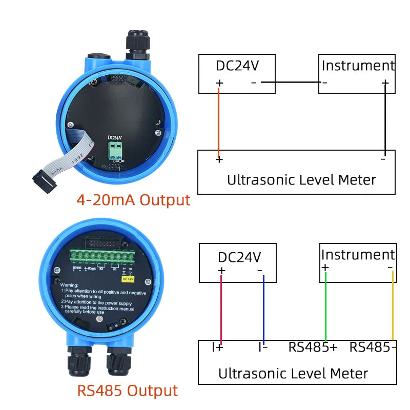 Ultrasonic Level Meter 4-20mA RS485 out Integrated Split Sensor Level Meter Material Level Transmitter Water Level Controller