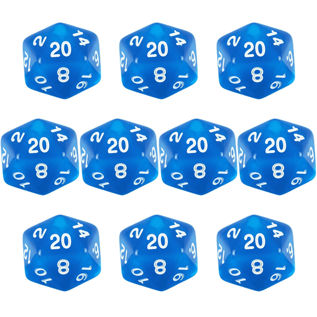 D20 Dice Set 10pcs/set Polyhedral 20 Sided Transparent Dice for Role Playing DND COC Entertainment Board Game