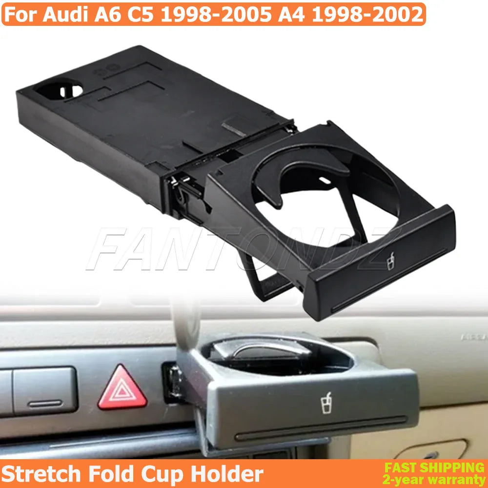 Auto Cup Holder For Audi C5 A6 1998-2005 A4 1998-2002 Foldable Anti-slip Cup Rack Drink Bottle Holder 4B0862534D Car Accessories