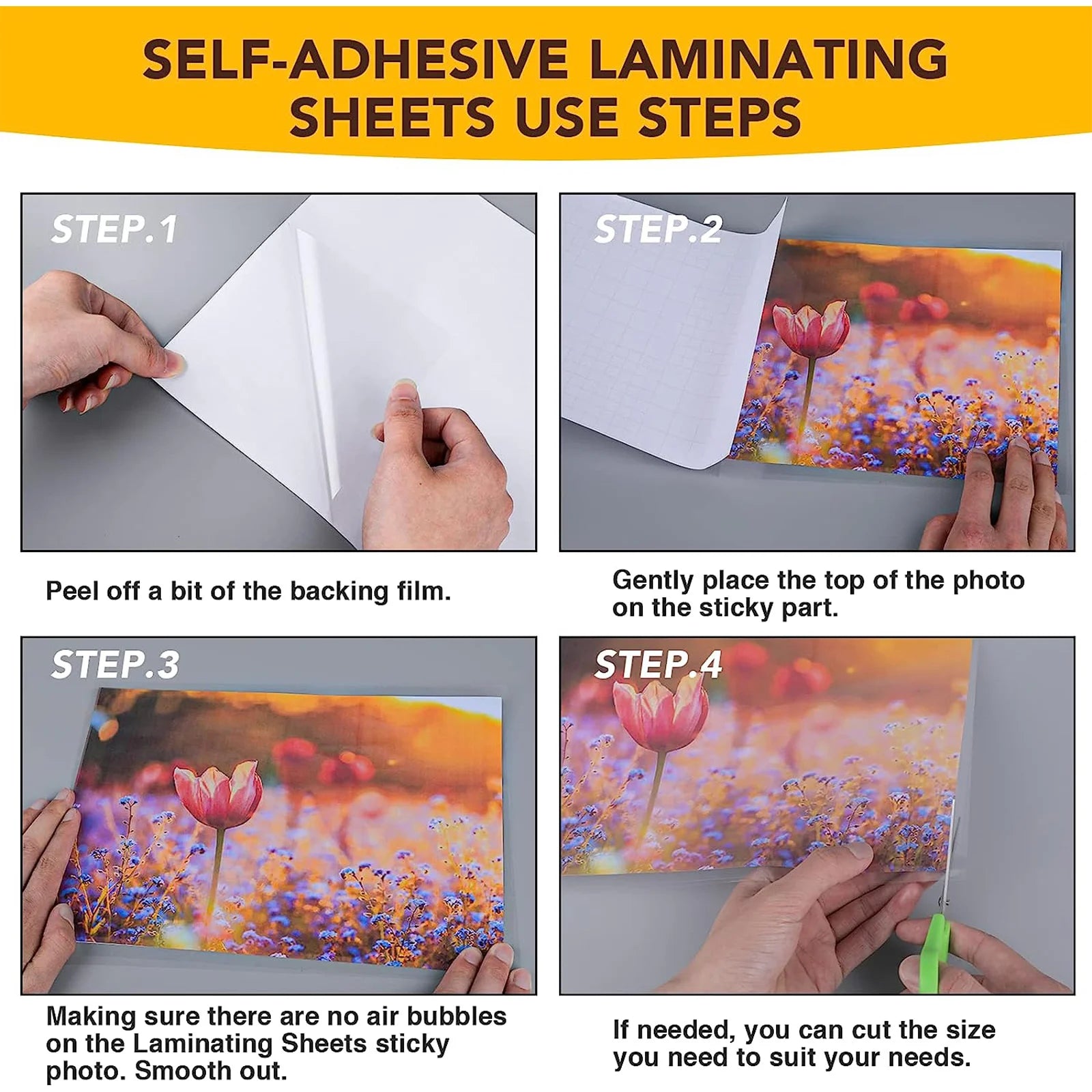 20 Pcs A4 Size Clear Matte Vinyl Sticker Cold Laminating Sheets 8.3x11.7 Inches Self Adhesive Vinyl Film