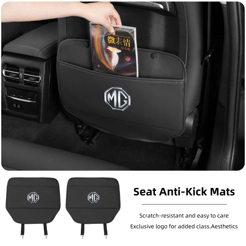 Car Seat Anti Kick Pad Seat Back Storage Mat Protector Cover Interior For Morris Garages MG 3 5 6 7 HS ZS GS Hector TF GT ZR RX5