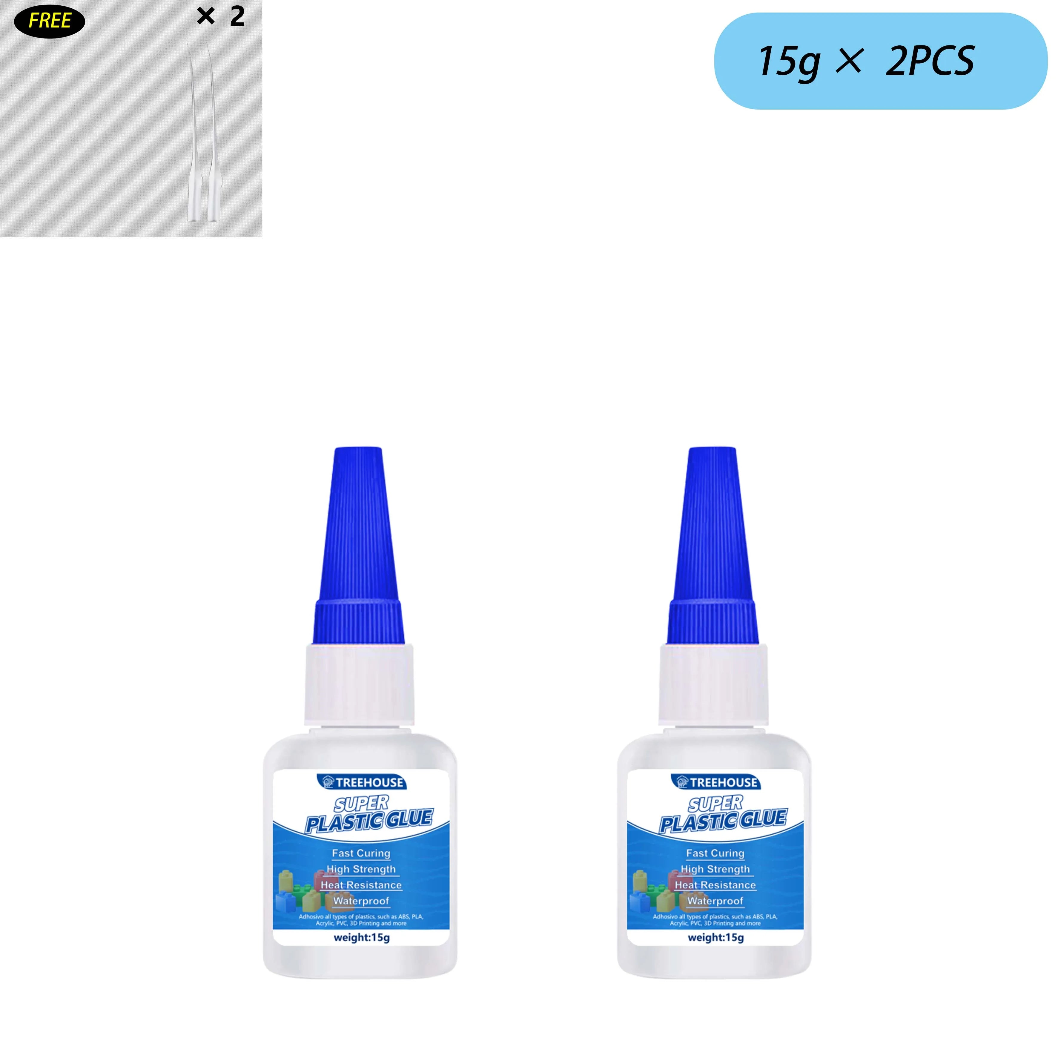 1-4Pcs Super Plastic Glue, Fast Curing Waterproof Heat Resistant Adhesive for ABS, PVC, PLA, Acrylic, DIY Crafts & Toy Repairs