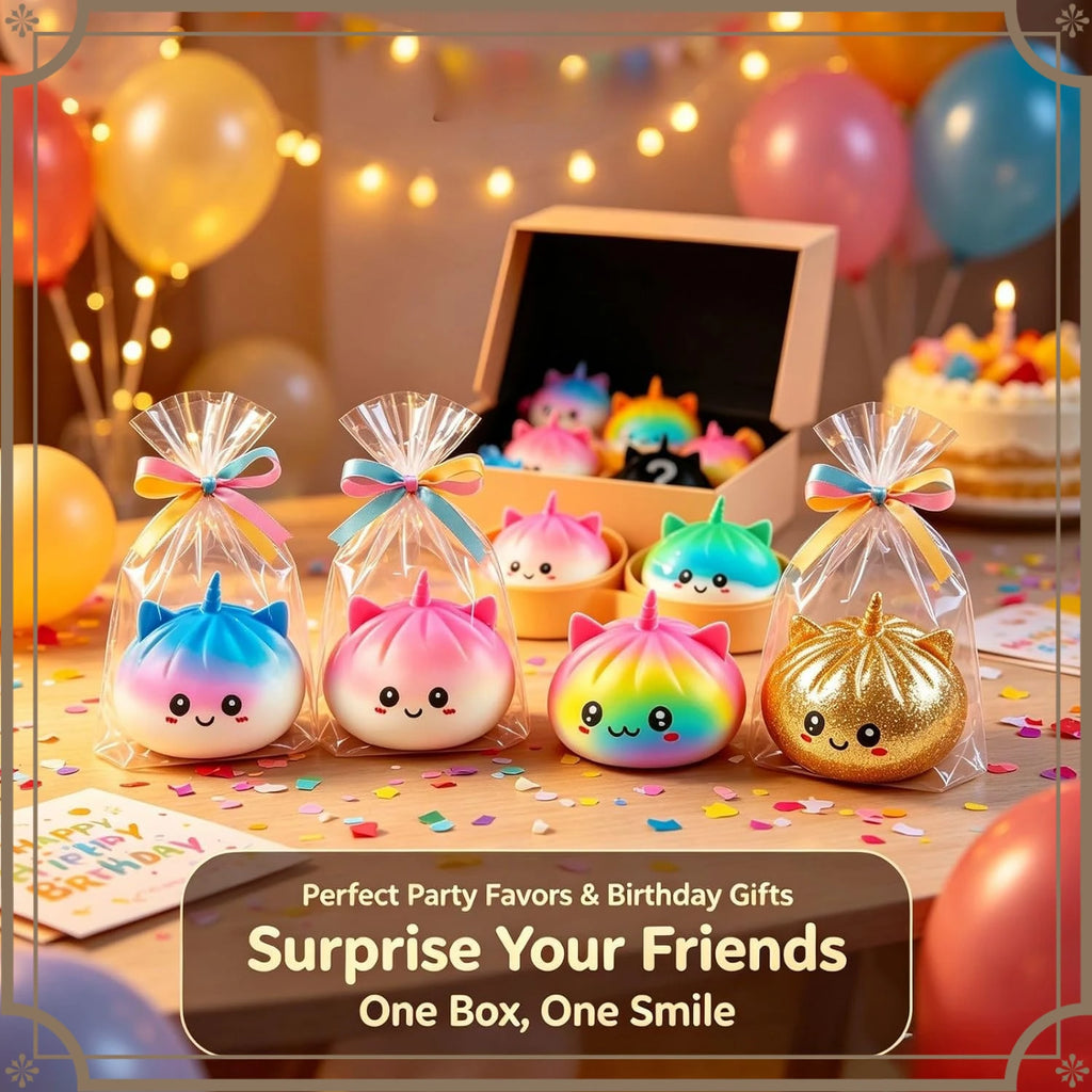 Kawaii Random 1Pc Unicorn Dumpling Squishy Mystery Box Glitter Fake Food Aesthetic Room Desk Decor Ornament Surprise Present