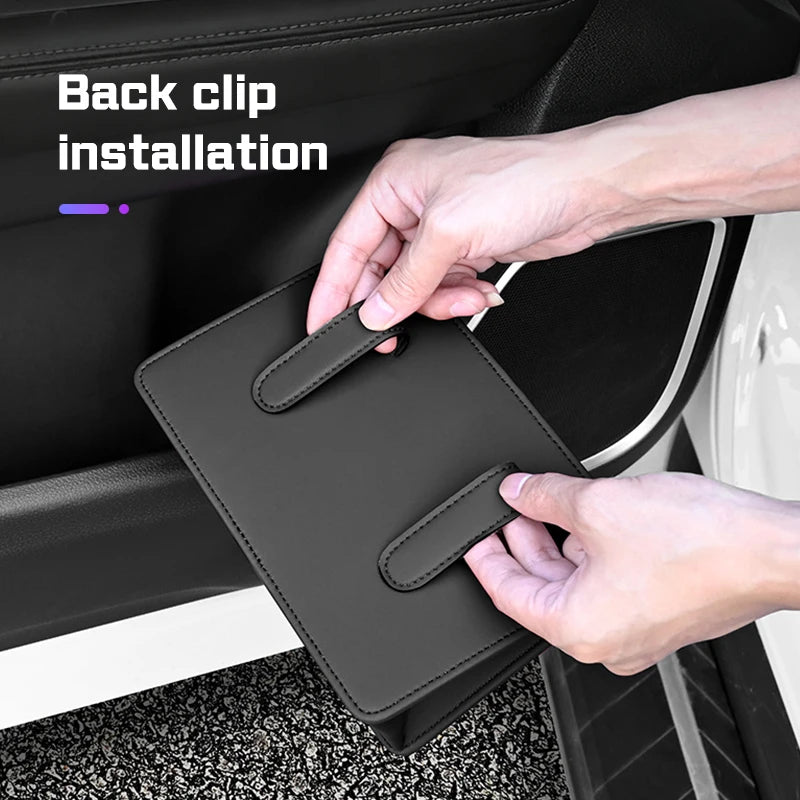 For BYD Song Plus Yuan Pro Tang EV F0 F3 Seal u DMi Han Car Leather Trash Can ,Door Garbage Bag, Seat Back Hanging Storage Box
