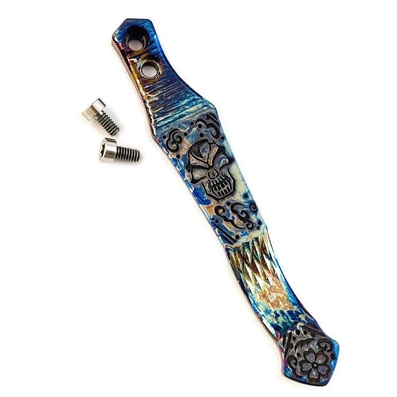 8 Types CNC Knife Titanium Pocket Clip With Screws for Rick Hinderer XM18 XM24 Knives Punisher Cross Horse Head  Claw Pattern