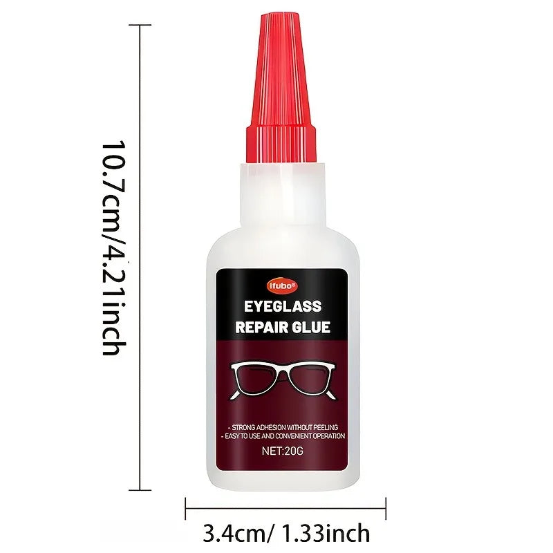 Multi-Functional Glasses Repair Glue: Strong Adhesive – Fixes Frames/Legs,Bonds Jewelry, Phone Screens, Metal, Plastic & Leather