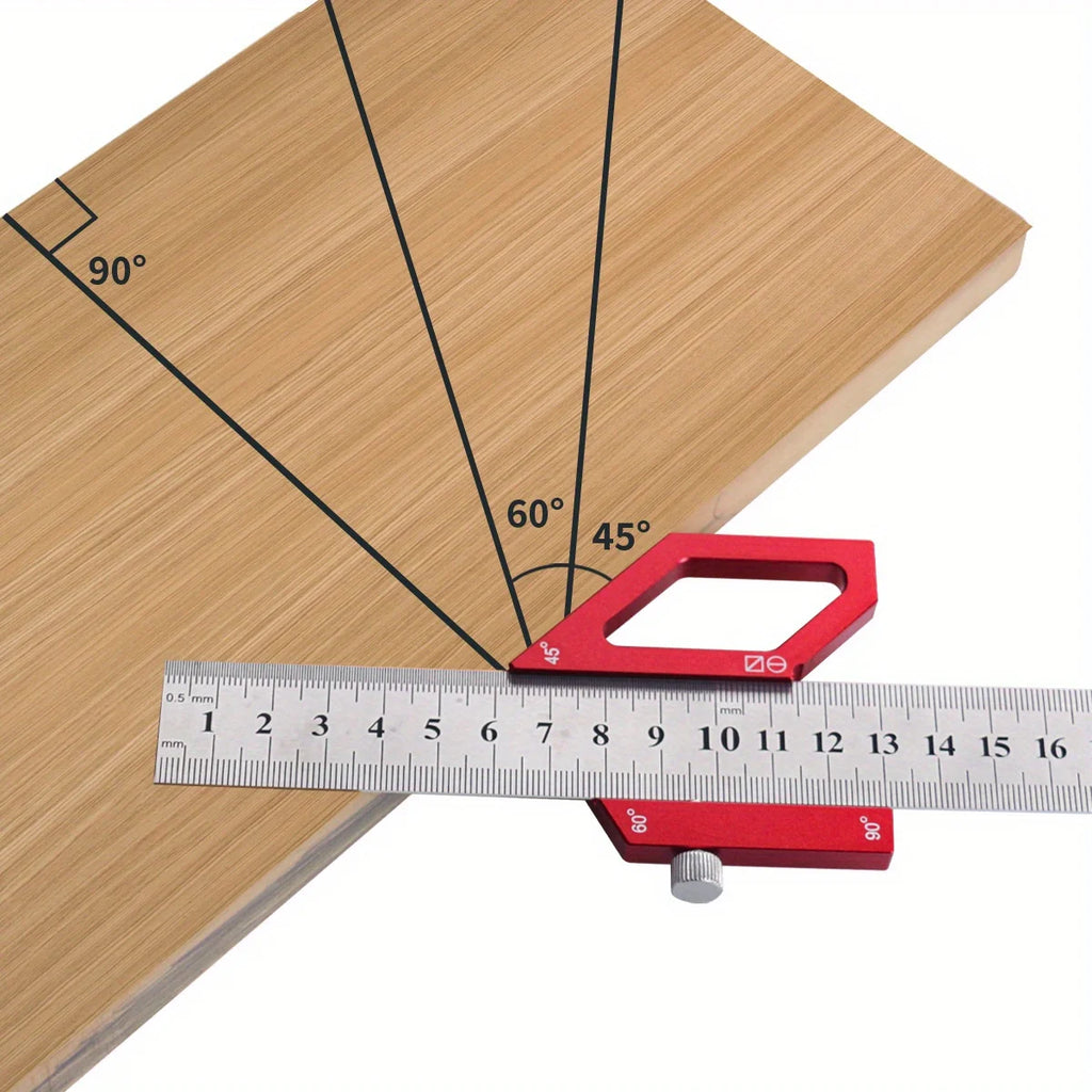 Steel Center Finder Positioning Block 45/60/90 Degree Angle Scriber Gauge Woodworking Multi-angle Marking Measuring Tool