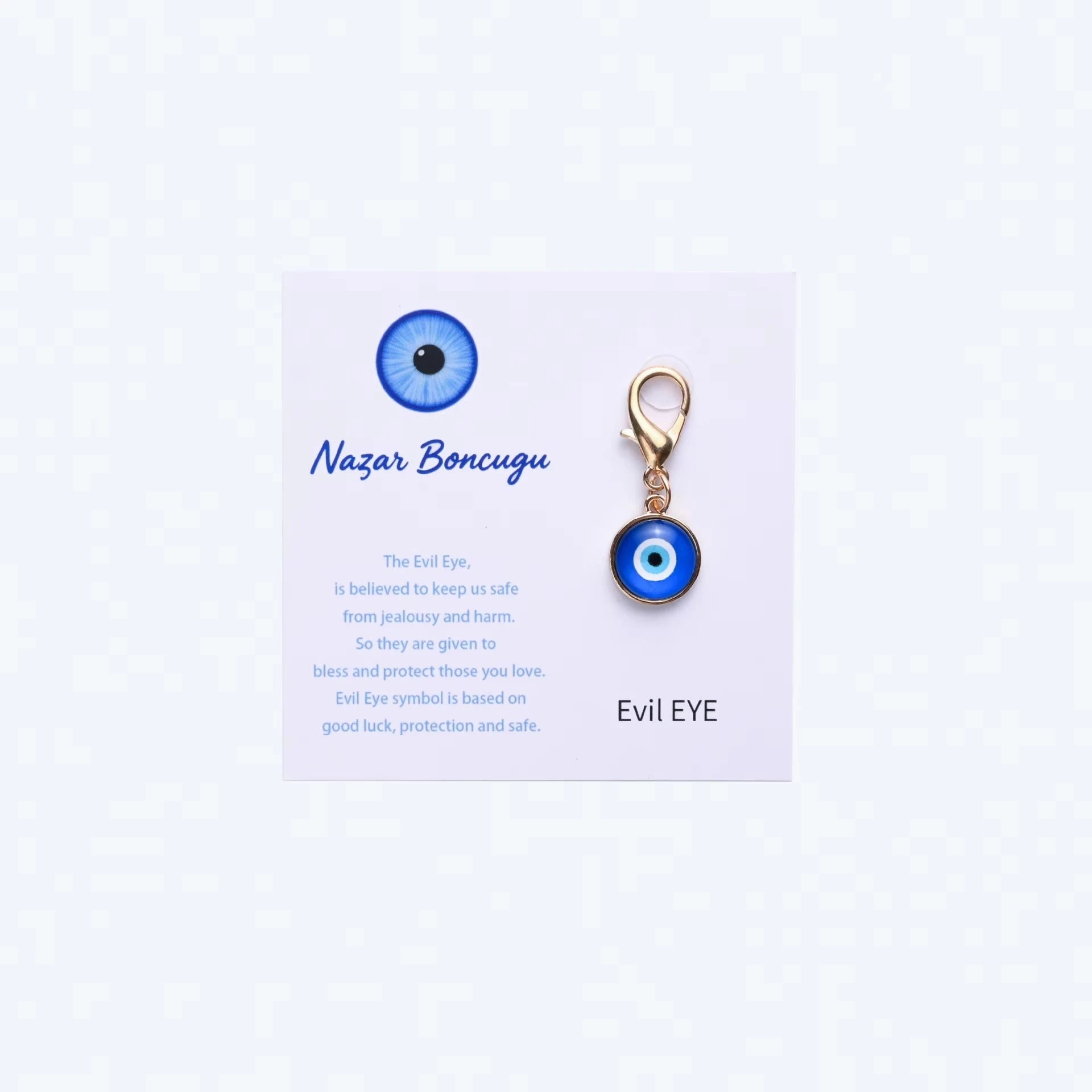 1pc Trendy Turkish Blue Evil Eye Keychain with Cute Charm Personalized Key Ring Stylish Bag Decoration Accessories Fashion Gift
