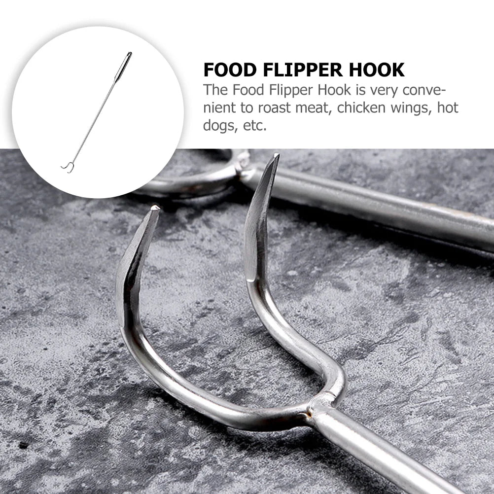 Braised Meat Hook Picnic Barbecue Turner Food Handheld Handle Design Flipper Hooks Grilling Stainless Steel
