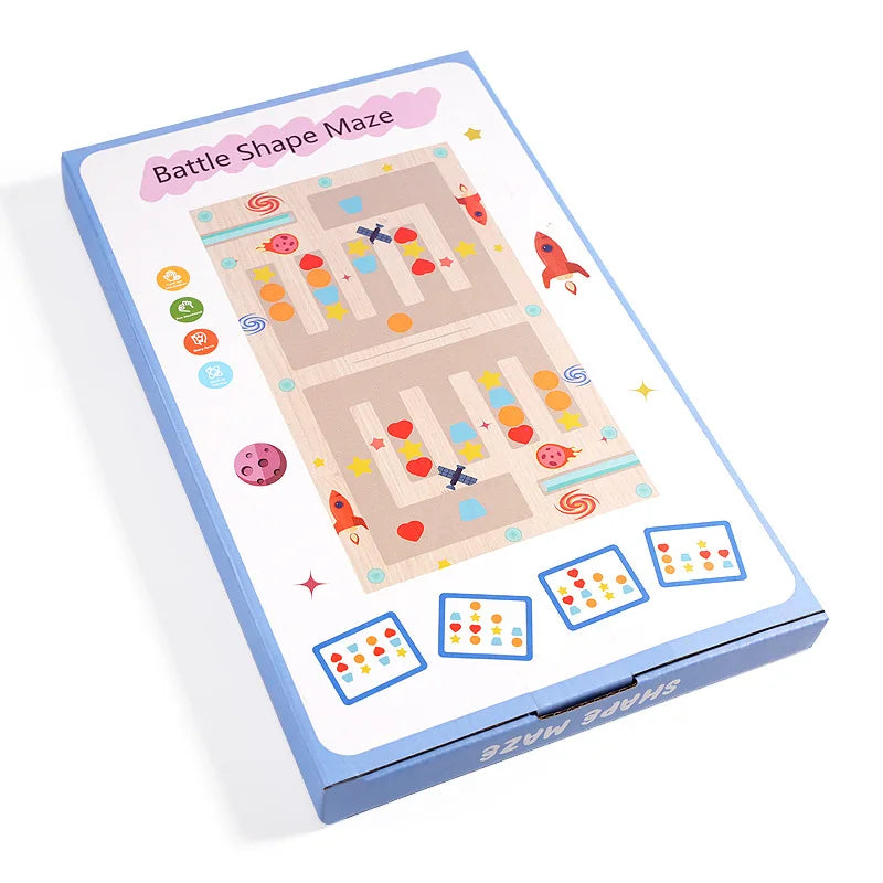Kawaii 2 Players Magnetic Shape Maze Board Game Kids Logical Thinking Training Preschool Educational Battle Toy Gift