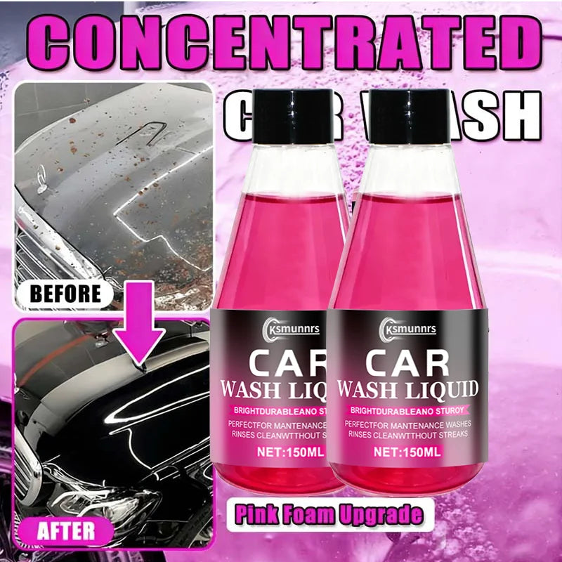 High Foam Car Wash Soap, All-in-One Brightening & Protection. Weak Acid & Alkaline Formula, Pink Foam Wash. Safe for All Car Pai