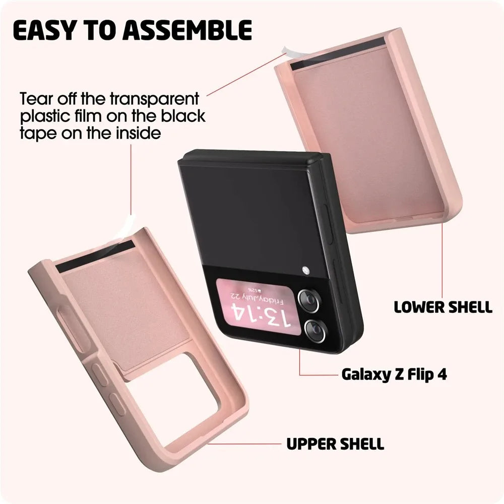 Hot Sales Skin Feel Liquid Silicone Flip Case for Samsung Galaxy Z Flip 7 FE 6 5 4 3 Anti-Drop Ring Holder Magnetic Bracket Case