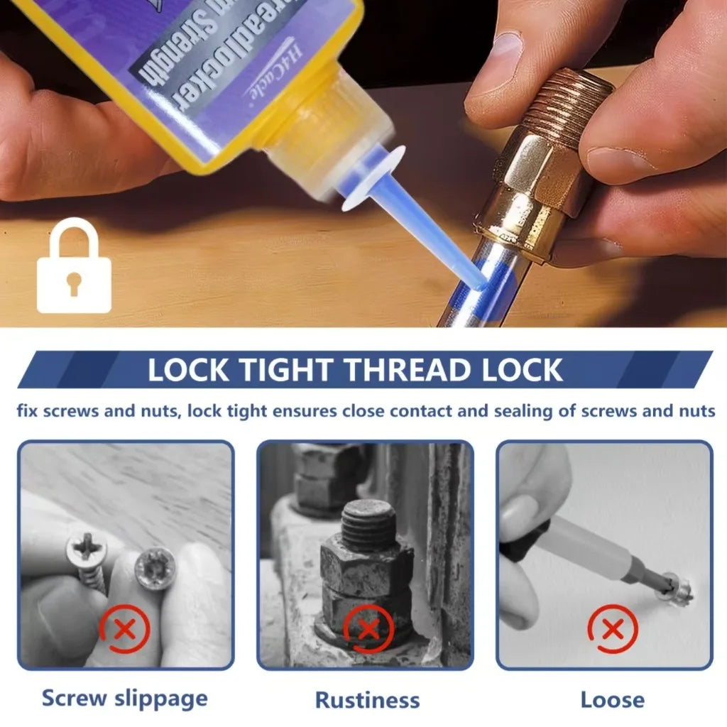 50ml Threadlocker Screw Glue Quickly Cured Thread Locking Agent Anaerobic Adhesive Corrosion-Resistant Anti-Loosening Glue