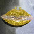 New Arrival Mouth Crystal Evening Bag Yellow/AB Diamond Wedding Bridal Clutches Purses Women’s Rhinestone Mini Minaudier Handbag