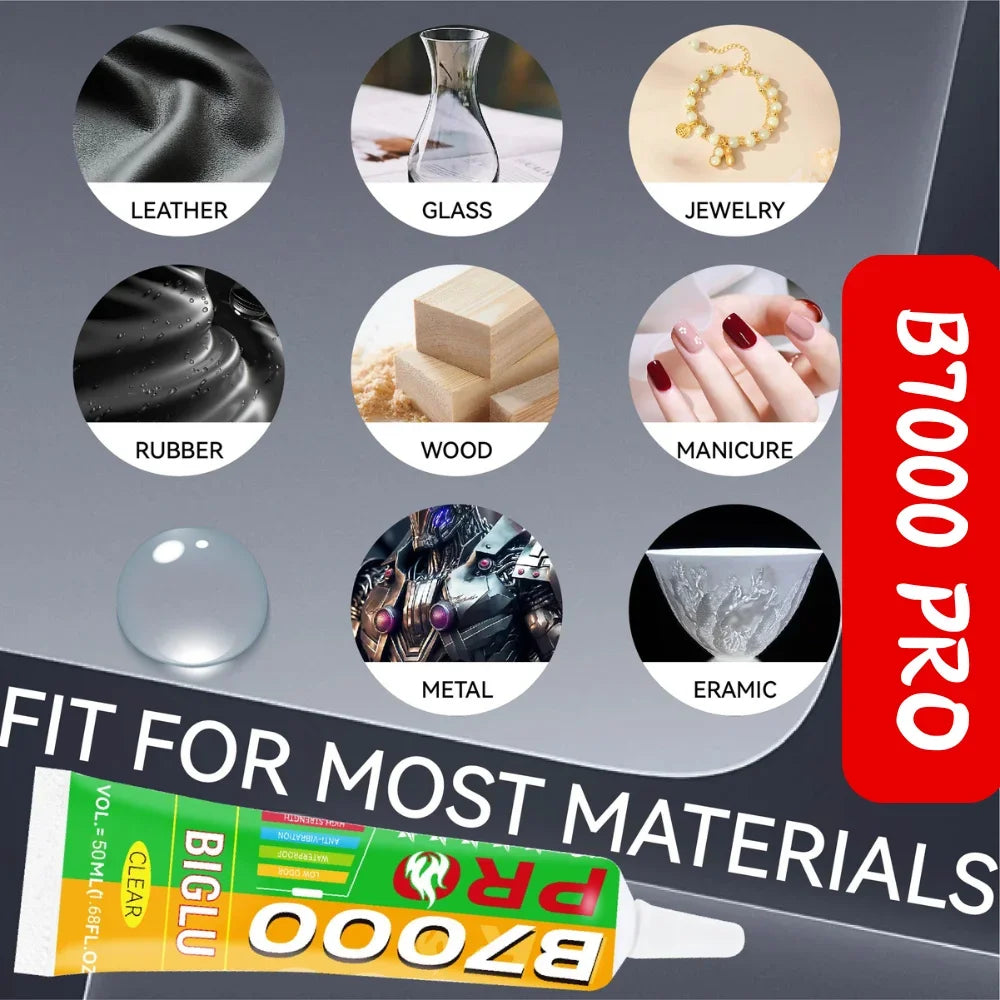 B7000 PRO Clear Contact Phone Repair Adhesive Universal Glass Plastic DIY Diamond Glue With Precision Applicator 15/50/110ML