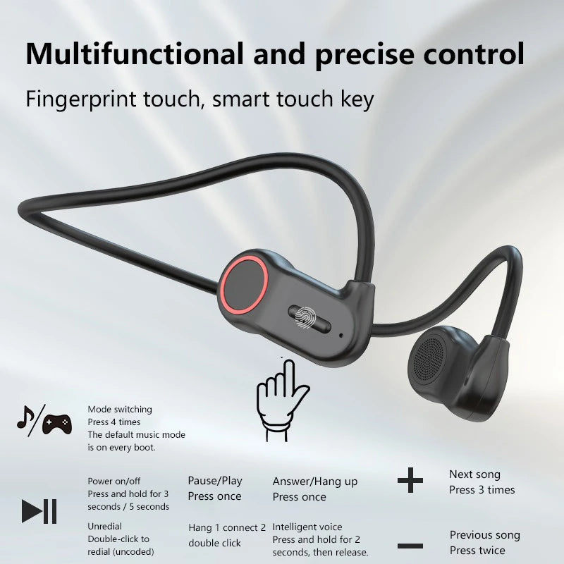 2026 New Bluetooth Earphone Neck Mounted Wireless Headset Sports Wireless HiFi Stereo Music Headset Smooth Sound Conduction
