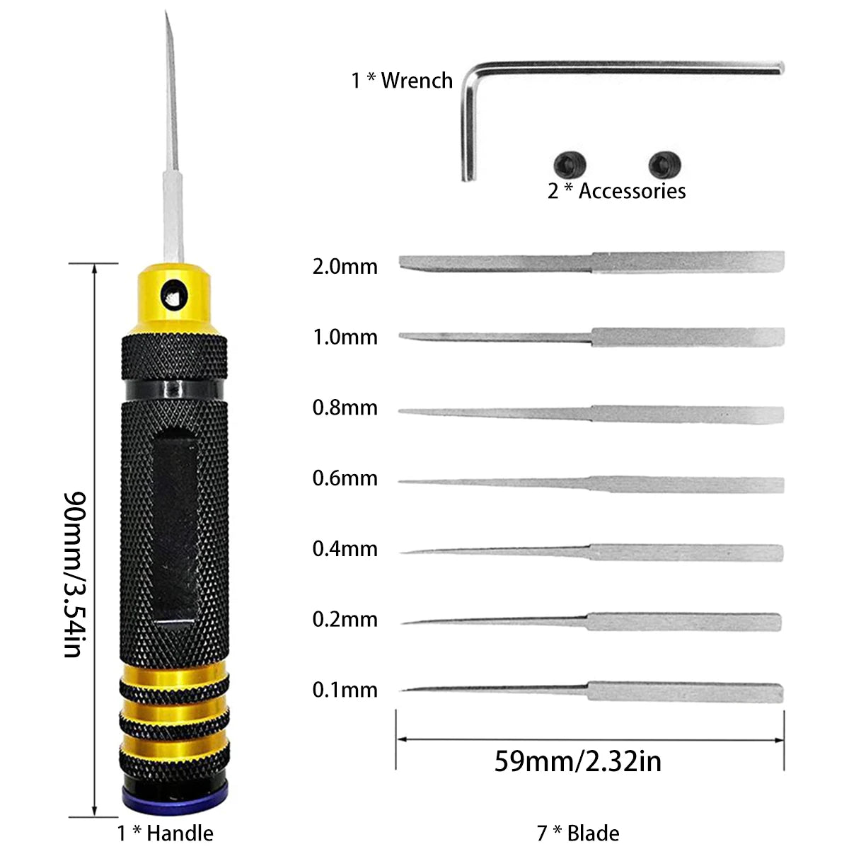 Model Chisel With Blades Gundam Resin Carved Scribe Line Hobby Cutting Tool Chisel 7 Blades Tools For RC Car / Drone Repairing