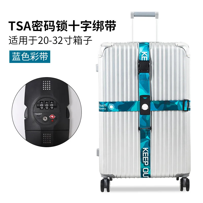 TSA Luggage Lock Password Luggage Straps Combination Lock Adjustable Packing Belts Binding Straps Travel Abroad Customs Locks